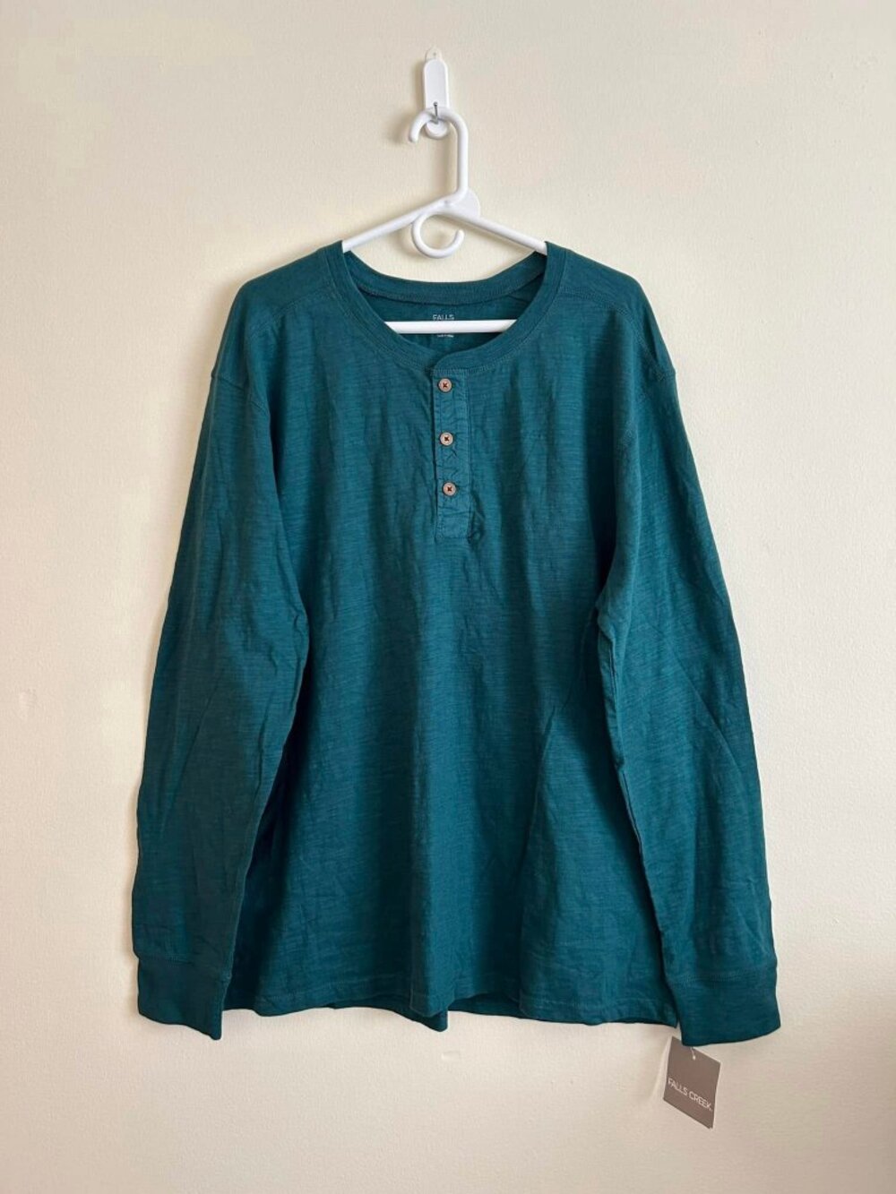 NWT Size XL Falls Creek Long Sleeve 1/4 Button Down Henley